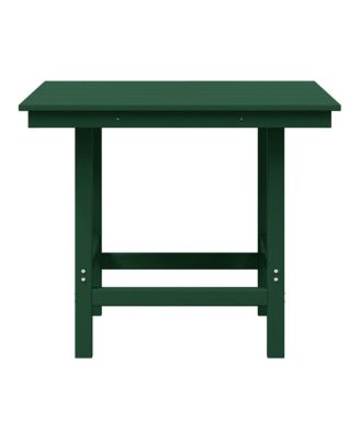 Outdoor HDPE 36" Square Patio Dining Table with Umbrella Hole