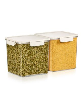 2 Pack Airtight Food Storage Containers – Clear Stackable Canister for Pantry, Rice, Pasta, Cereal and Snacks