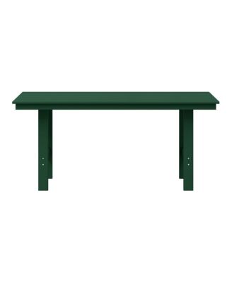 Outdoor Modern HDPE 66" Wide Rectangle Patio Dining Table for 6