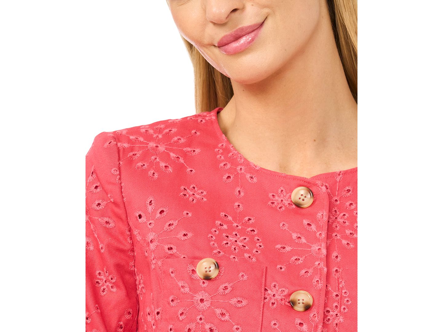 Женская куртка CeCe Crew Neck Long-Sleeve Jacket, цвет: Бордово-красный — фото 5