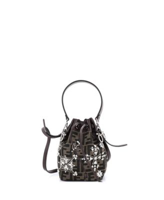 Mini Mon Tresor Bucket Bag Crystal Embellished Zucca Canvas
