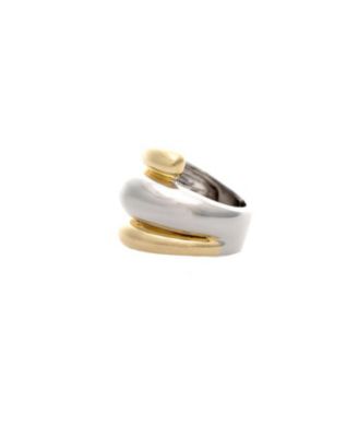 Two-Tone Polished Layered Band Ring