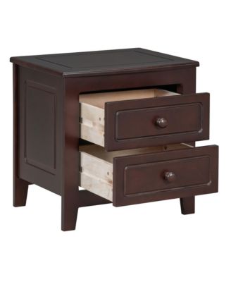 2-Drawer Nightstand, Mid Century Retro Bedside Table for Bedroom and Living Room