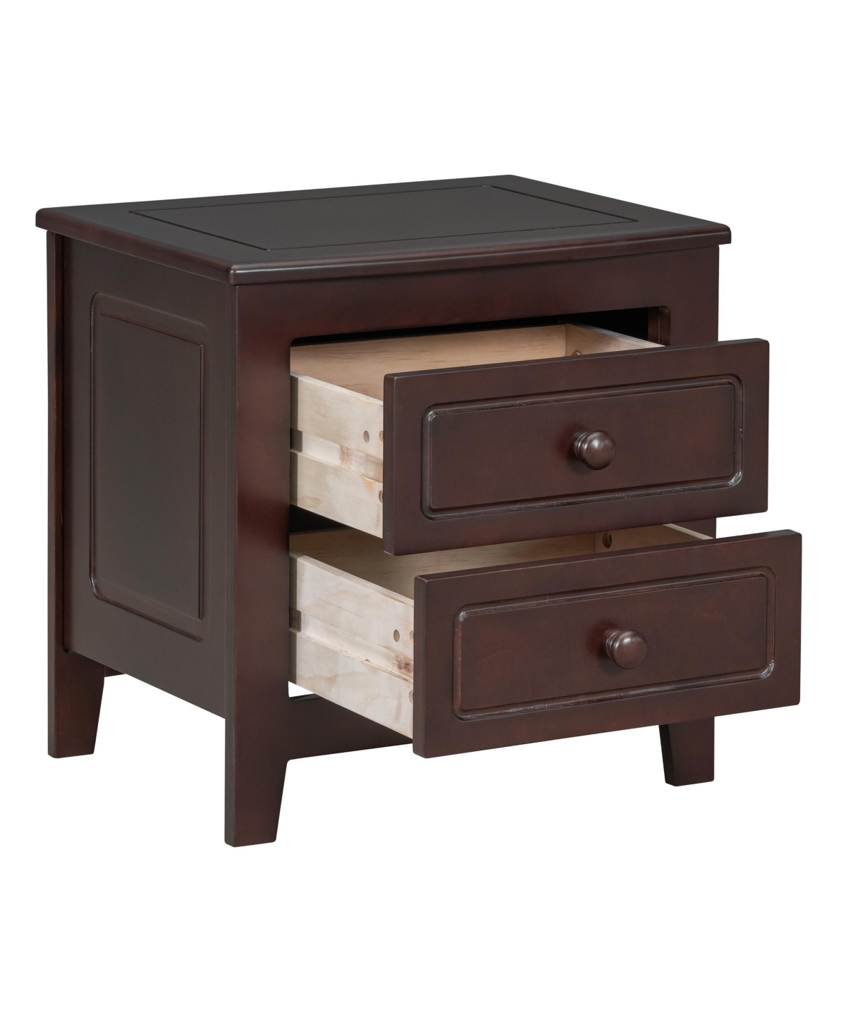 Rainsken 2-Drawer Nightstand, Mid Century Retro Bedside Table for Bedroom and Living Room