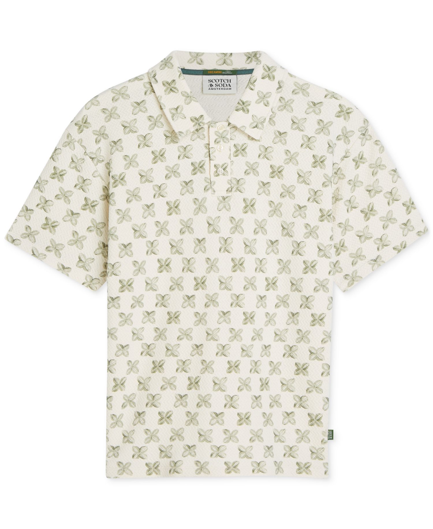 Men's Printed Short-Sleeve Polo Shirt