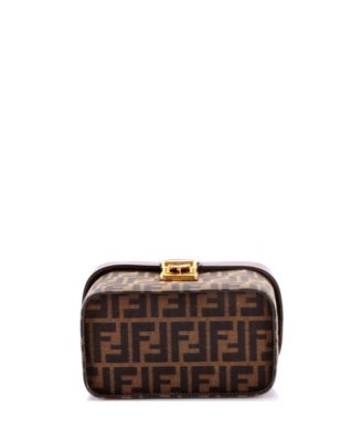 Small Vintage Lock Top Handle Vanity Bag Zucca Canvas