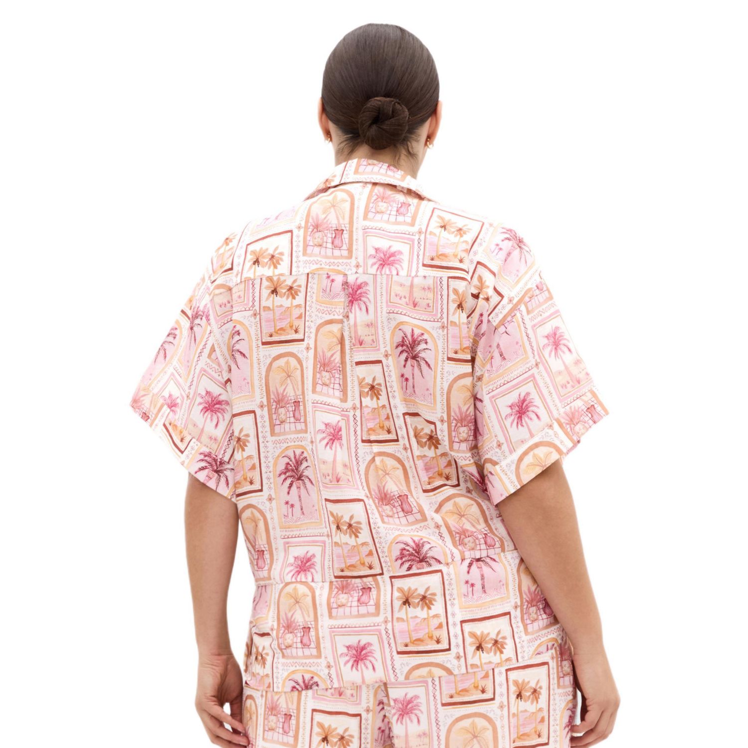 Women's Plus Size Postcard Soiree Print Shirt
