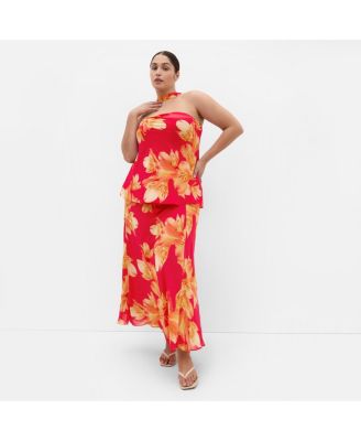 Women's Soiree Print Frill Detail Top