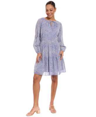 Petite Elastic Waistband A-Line Short Dress