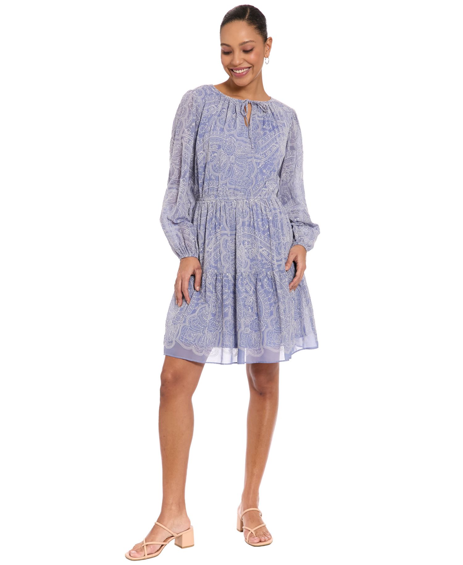 Petite Elastic Waistband A-Line Short Dress