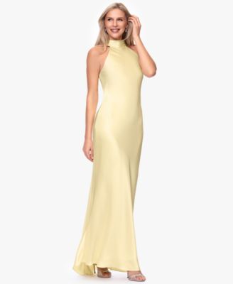 Petite Sleeveless Tie-Neck Long Gown