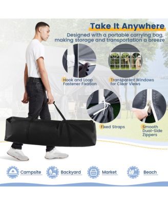 10 x 20 FT Canopy w/ 6 Detachable Sidewalls Carrying Bag UPF50+ Sun Protection