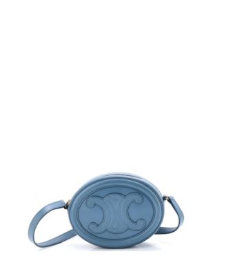 Mini Triomphe Oval Crossbody Bag Leather