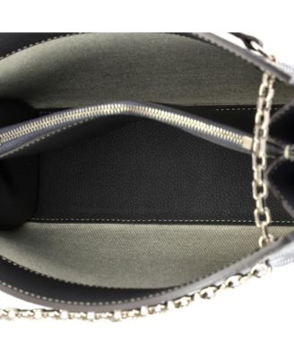 Mini Structured Rouette Chain Shoulder Bag Coated Canvas