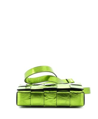 Cassette Crossbody Bag Maxi Intrecciato Crinkled Metallic Leather