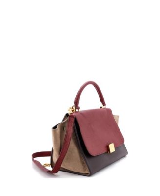 Small Tricolor Trapeze Bag Leather