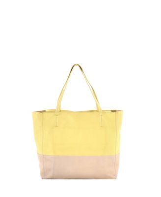 Large Vertical Bi-Cabas Tote Leather