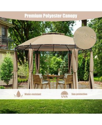 11.5' Outdoor Patio Round Dome Gazebo Canopy Shelter Double Roof Steel