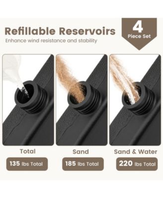 Patio Offset Umbrella Base with Easy-Fill Spouts