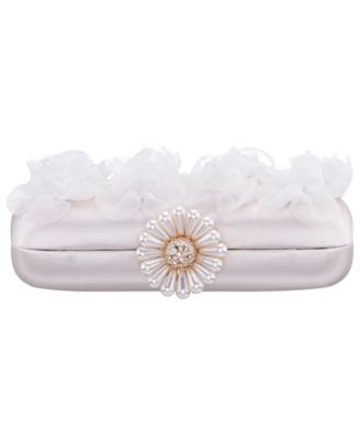3-D Flower Minaudiere Mini Clutch Handbag