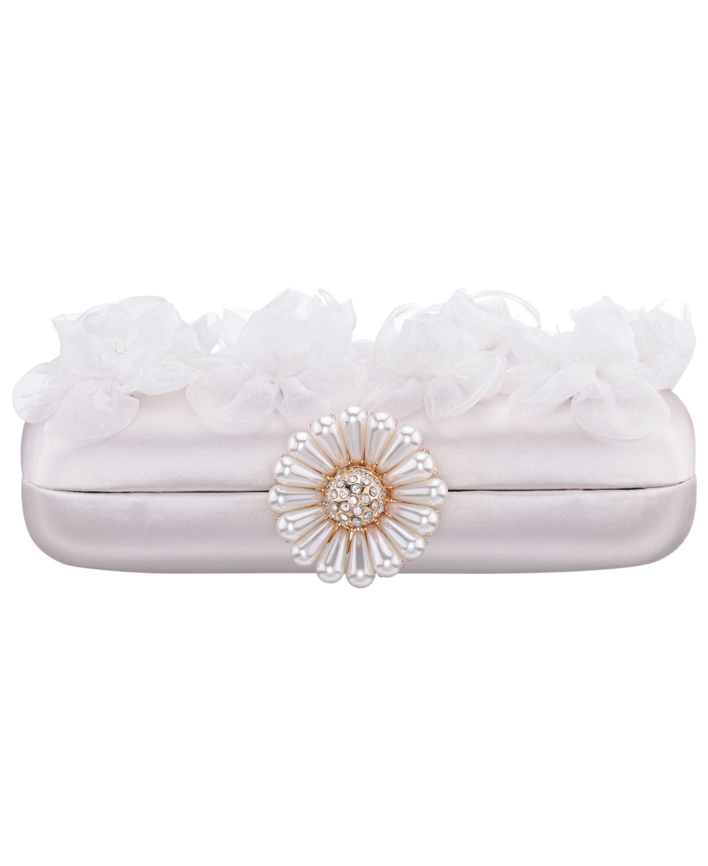 Женский клатч Nina 3-D Flower Minaudiere Mini Clutch Handbag, цвет: Белый — фото 5