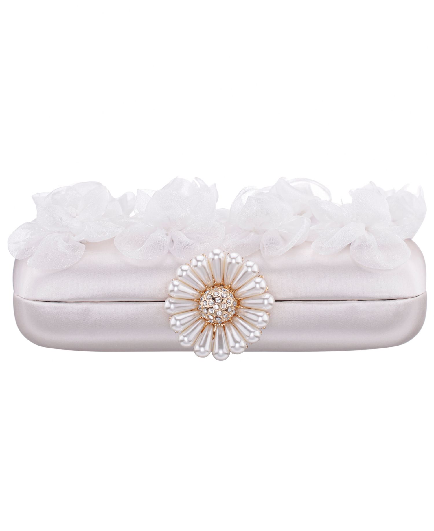 3-D Flower Minaudiere Mini Clutch Handbag