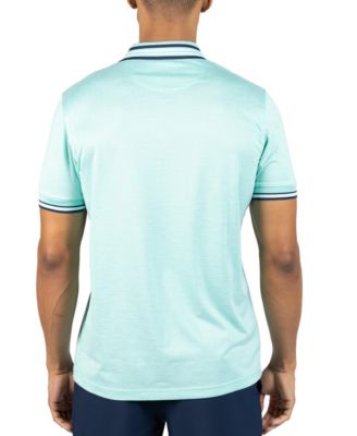 Men's Quarter Zip Mesh Performance Polo with Stripe Tipping