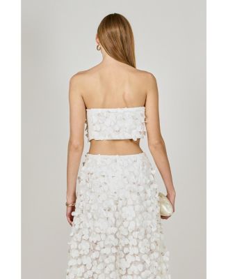 Women's 3D Floral Bandeau Top