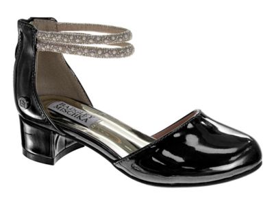 Little Girls Metallic Mary Jane Heel with Pearl & Rhinestone Straps (Little Kid-Big Kid)