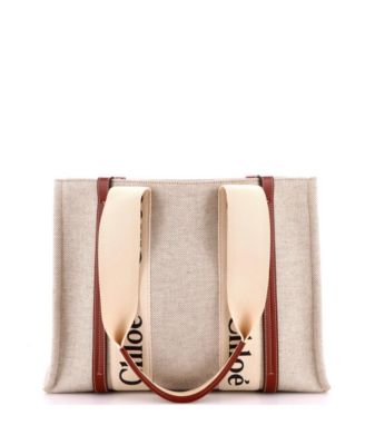 Medium Woody Tote Canvas with Leather