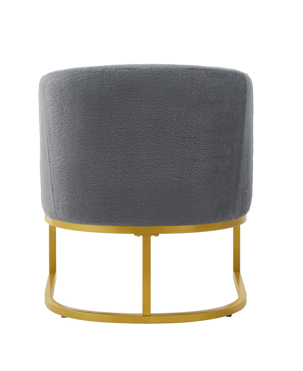 Rainsken Accent Chair, Upholstered Faux Rabbit Fur Armchair with Gold Metal Frame and Curved Backrest Support for Living Room and Bedroom