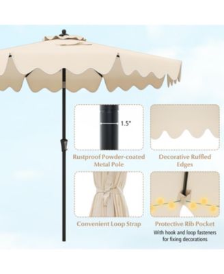 9 Feet Patio Umbrella with Crank Handle and Push Button Tilt