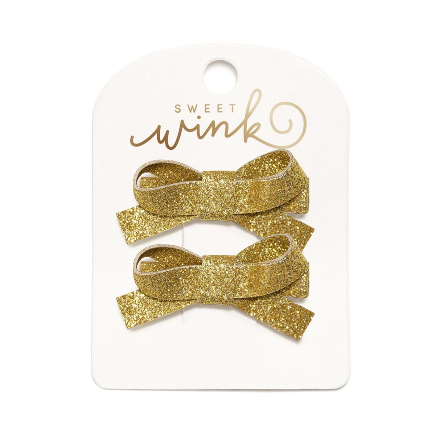 Аксессуары для волос Sweet Wink Gold Sparkle Bow Clip Set для девочек, цвет: Золотой — фото 1