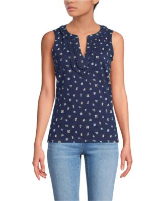 Women's Slub Decorative Trim Tank Top