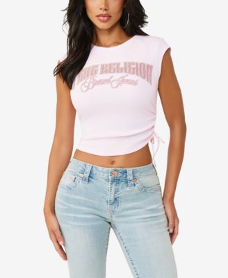 Women's Crystal Side Ruch Baby Top