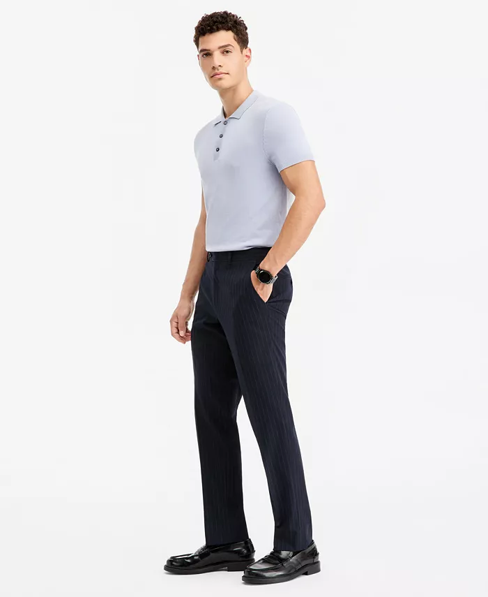Men's Slim-Fit Navy Pinstripe Suit Separates Pants - thumbnail 2