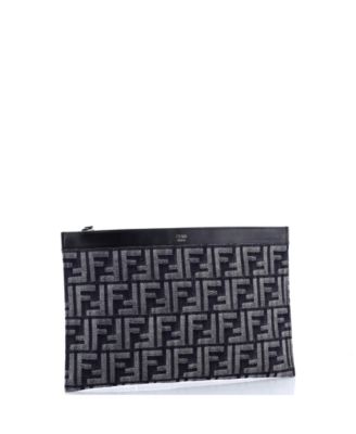 Medium Flat Zip Wristlet Pouch Zucca Denim