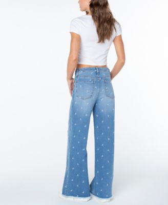 Women's Embroidered Wide-Leg Jeans