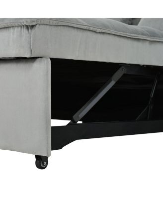3-in-1 Velvet Pull Out Sleeper Sofa Bed with Adjustable Backrest