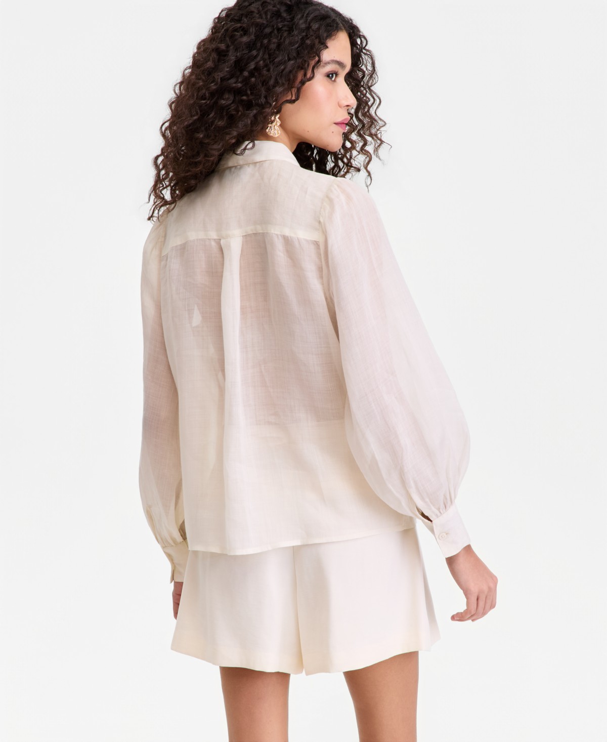 Женские блузки I.N.C. International Concepts Women's Puffed-Sleeve Blouse — фото 3