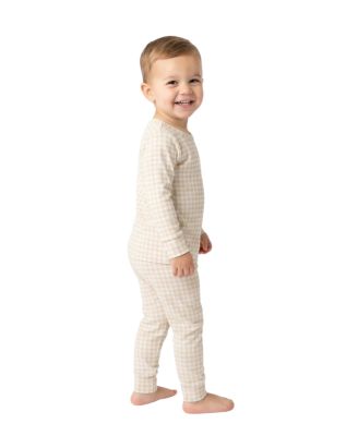 Toddler Boys Sandstone Gingham Pajama Set