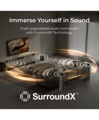 Aura S4T 7.1ch TV Soundbar with 4 Surround Speakers, Surround Sound System with Subwoofer, App Control, Bluetooth 6.0, HDMI/OPT/AUX