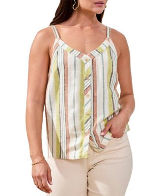 Women's Button-Front Woven Relaxed Cami Top