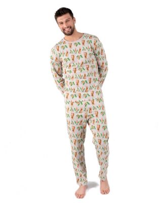 Men's Matching Family Two Piece Cotton Long Sleeve Loose Fit Pajamas