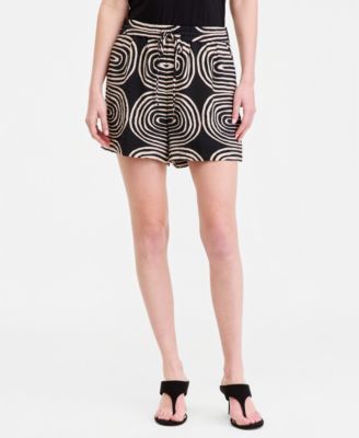 Women's Printed Drawstring-Waist Shorts