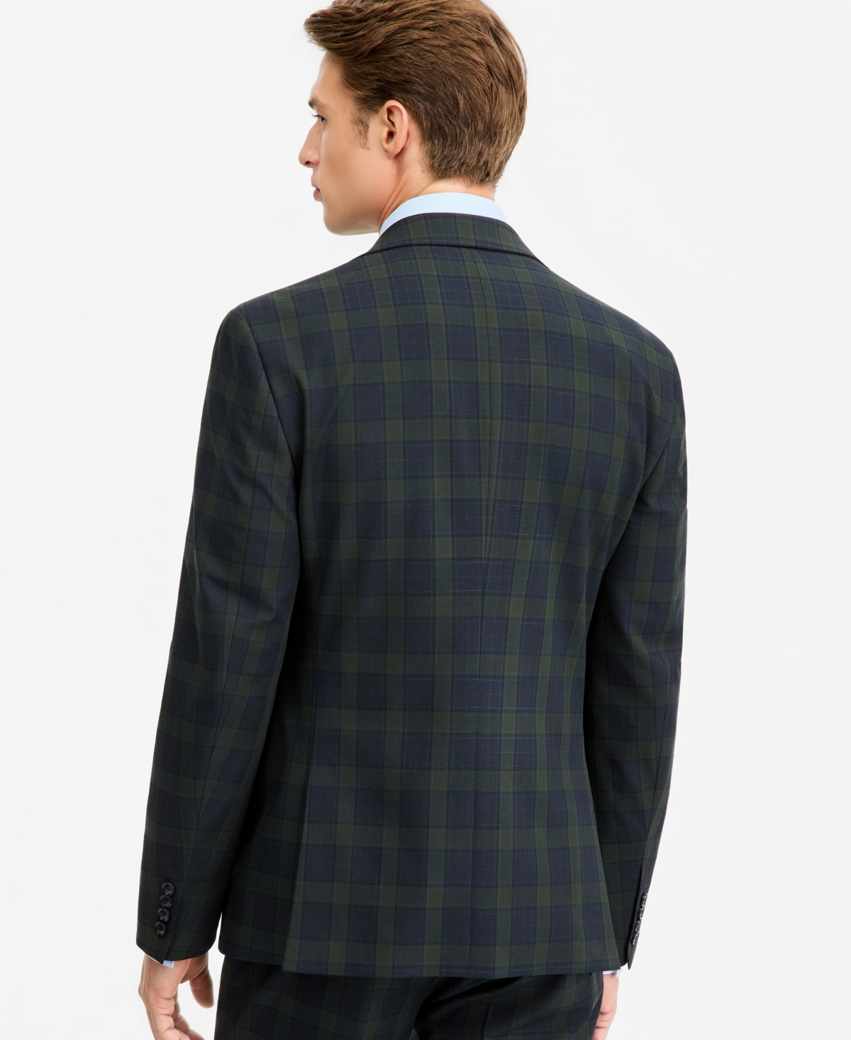 Bar Iii Men's Slim-Fit Green Tartan Suit Separates Jacket, Macy's Exclusive