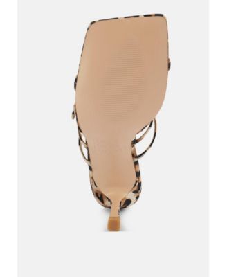 Womens Times Up Diamante Buckle Mid Heel Sandals