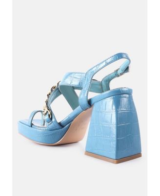 Womens Frecklin Metal Chain Block Heel Sandals