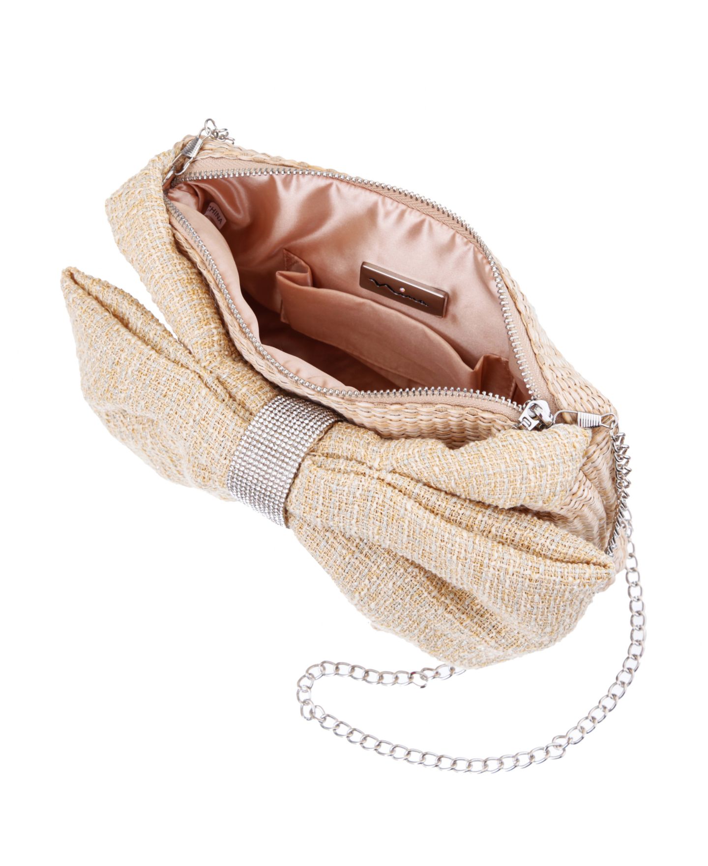 Женская сумка Nina Tula Straw Bow Small Satchel Handbag, цвет: Сливочный кремовый / Натуральный — фото 4
