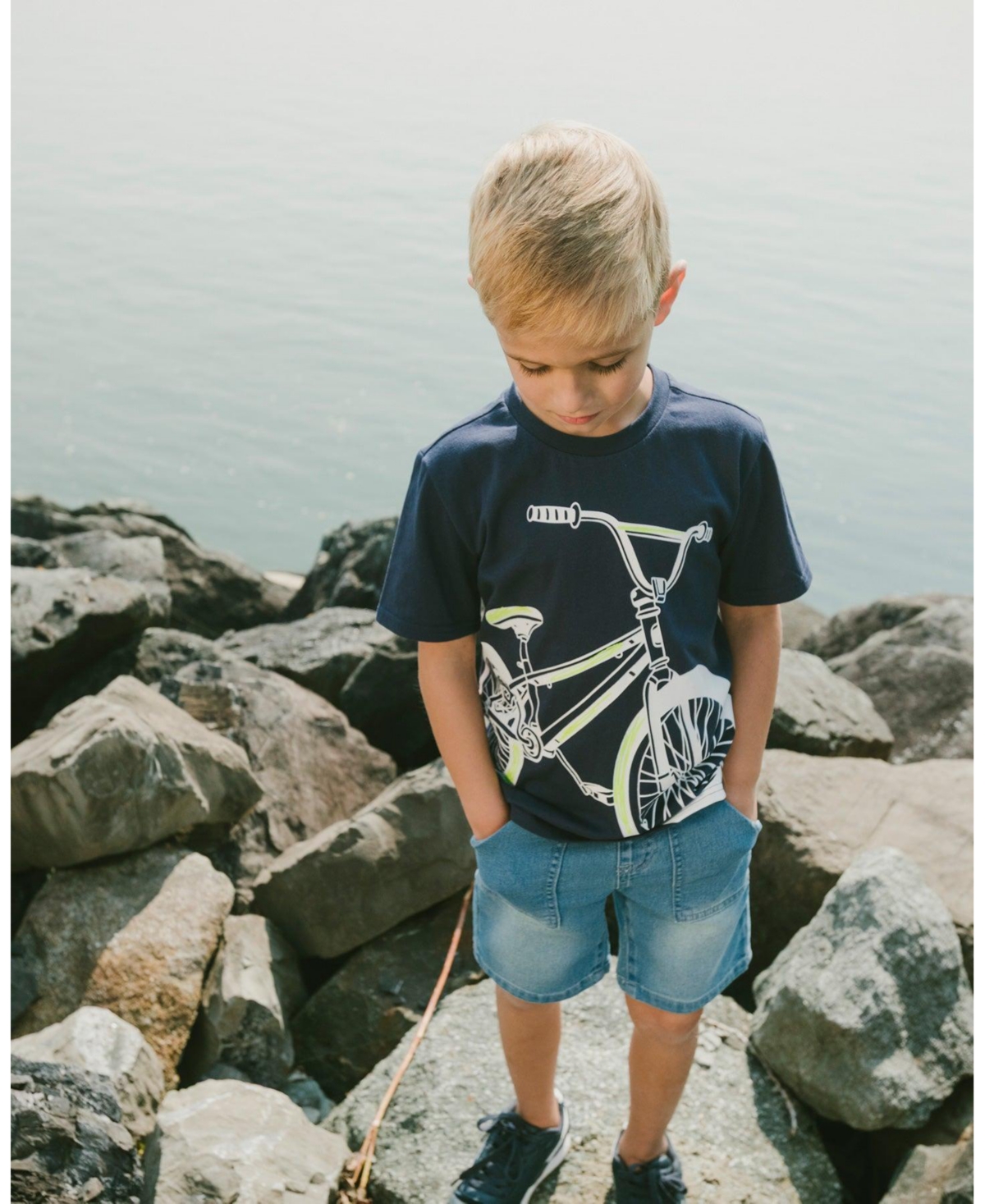 Deux par Deux Little Boys French Denim Shorts